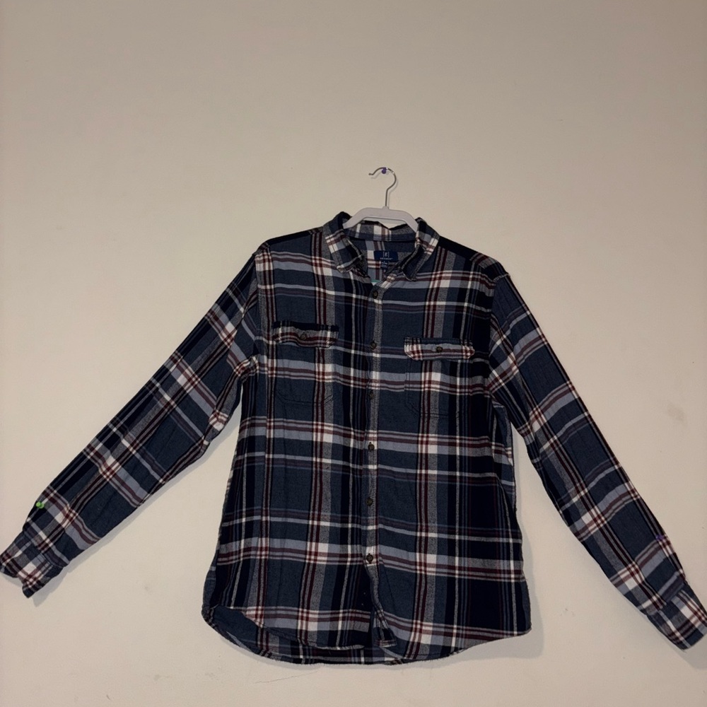 Plaid flannel - Blue Red and White